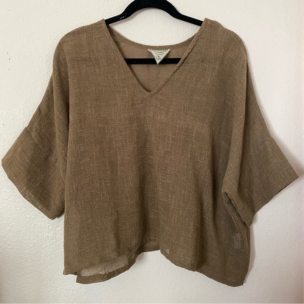 Conrado Boxy Brown Crop Top